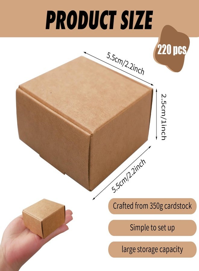 SENONAPO 220 Pcs Small Paper Gift Boxes with Lids Bulk 2.2 x 2.2 x 1 Inch Ornaments Mini Cardboard Boxes with 2 Rolls Rope for Jewelry, Bracelet, Earring and Favor Packaging - Image 2